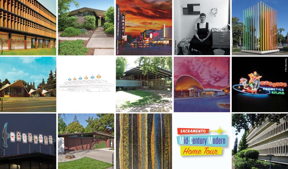 Examples of mid-century modern art, architecture, and design in the city of Sacramento, CA