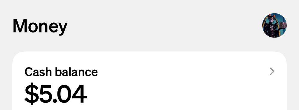 Eros cashapp balance of $5.04