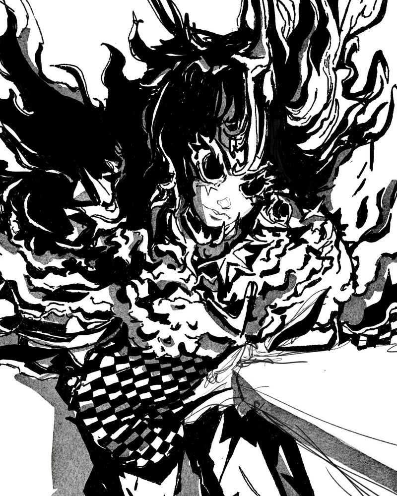 Sketch of a character in black and white #art 