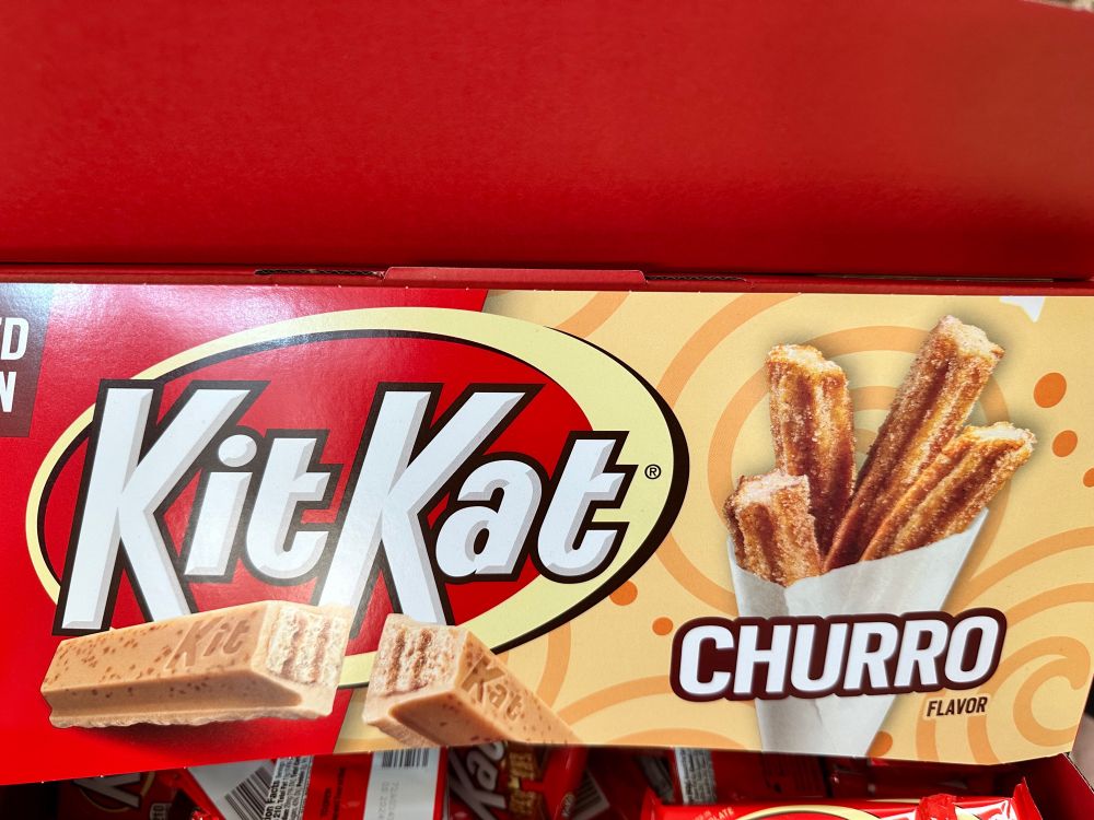a display for churro flavoured kitkats