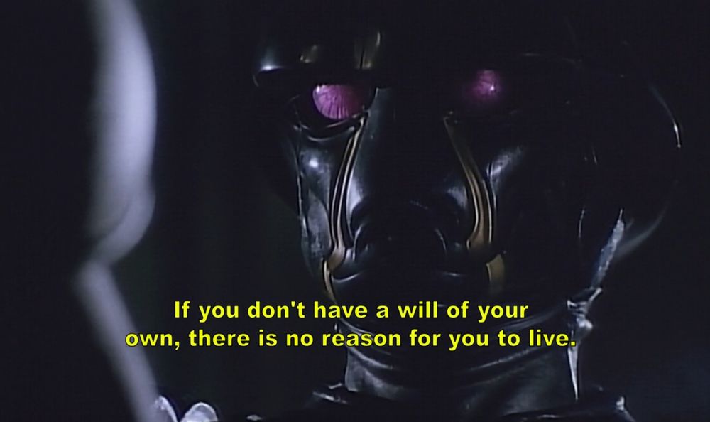 hakaider saying "If you don't have a will of your own, there is no reason for you to live."
