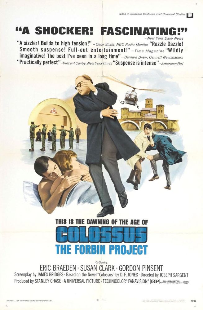 Colossus: The Forbin Project (1970) - 
* Colossus: This is the voice of world control. I bring you peace. It may be the peace of plenty and content or the peace of unburied death. The choice is yours:...