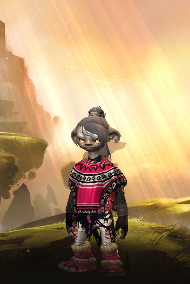 An Asura Mesmer dressed in a Black and Pink Mantle