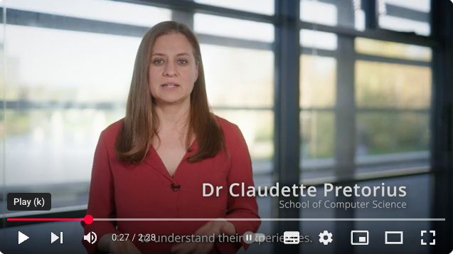 Dr Claudette Pretorius in a video talking about the research