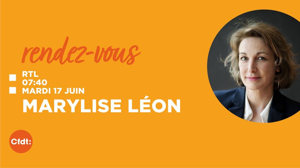 Rendez-vous
Marylise Léon (secrétaire générale de la CFDT) est l'invitée de la matinale de RTL à 7h40 mardi 17 juin 2025