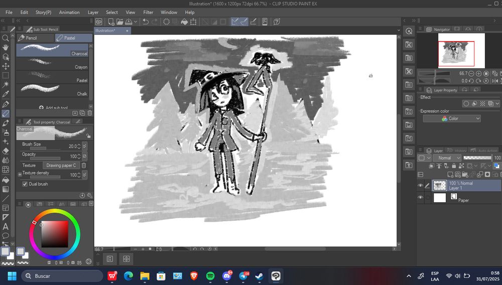 a lil witch in a forest
