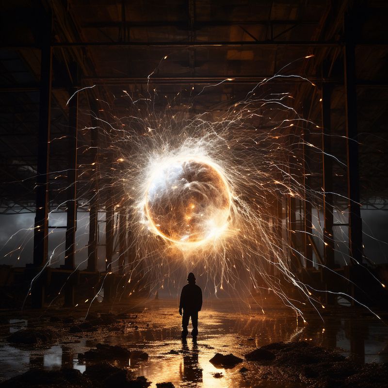 Ball lightening Rendered with midjourney