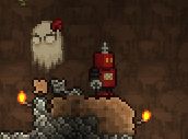 A robot costume in Terraria.