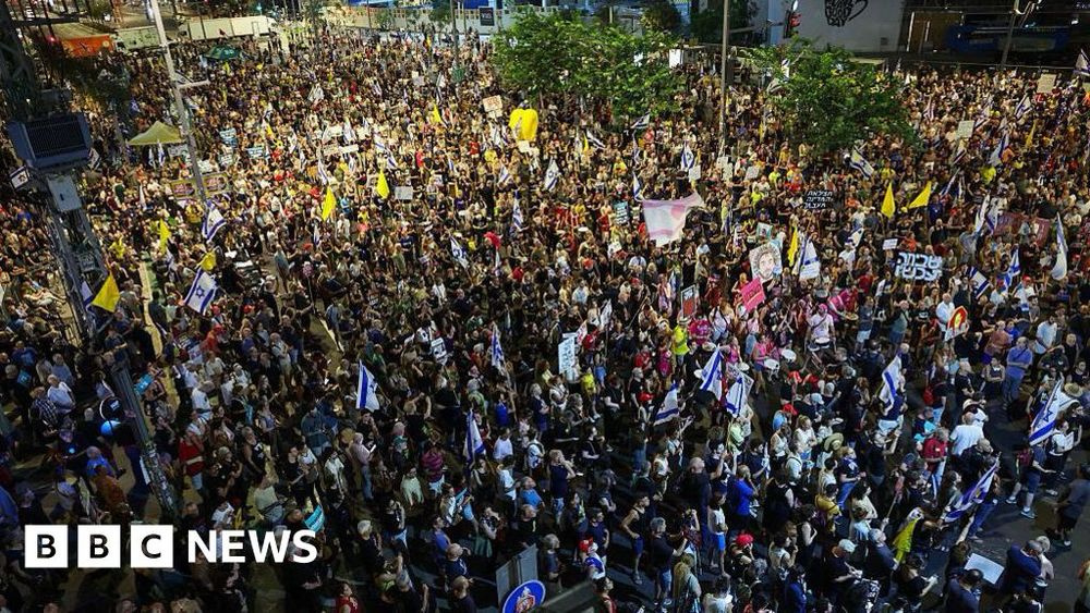 Large crowds fill 'Hostages Square' in Tel Aviv to call for fighting to cease and the release of all remaining hostages by Hamas.