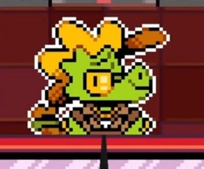 In-gamw Sprite of the character Cuca Carrara from Pipistrello & The Cursed Yo-Yo, with his arm crossed.