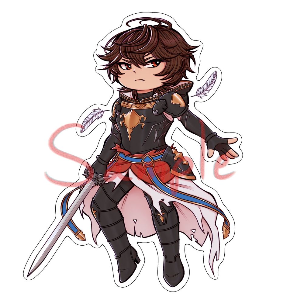 Chibi illustration of Sandalphon (granblue fantasy)