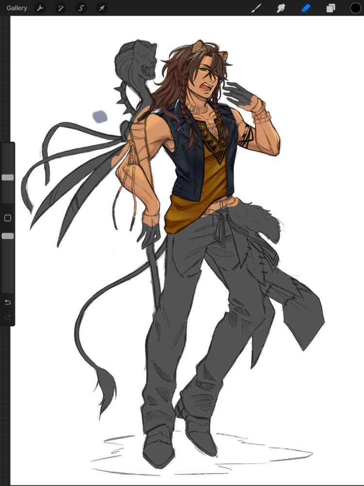 An unfinished illustration of Leona Kingscholar from twst in gbf's artstyle