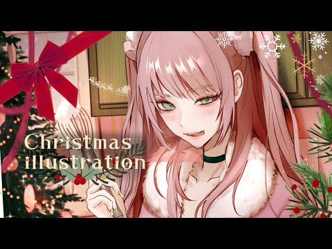 【speedmaking】背景とキャラのXmasのイラスト/素材のディテールにこだわってみた