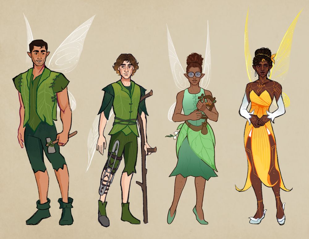 Jayce Viktor and Sky are tinker talent fairies while Mel is a light talent fairy.
