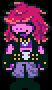Susie's rockstar outfit from the Rock Video minigame, in Deltarune Chapter 3, I think it is.