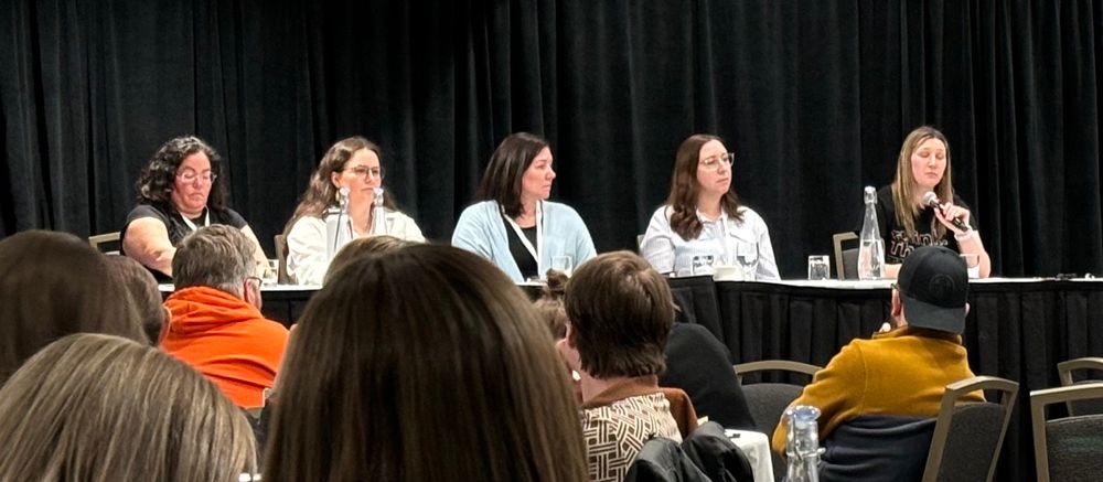 Five SK educators as part of a panel discussion at a math education conference. 