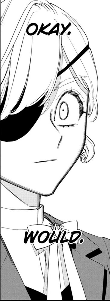 Girl with an eye patch saying “Okay… Would”