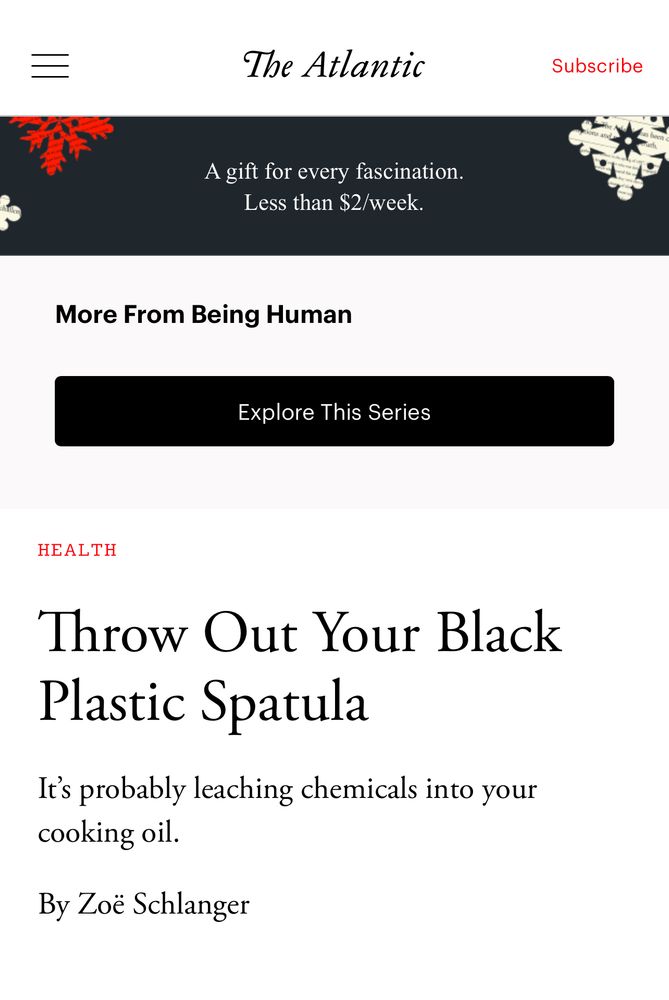 The Atlantic: “Throw Out Your Black Plastic Spatula”