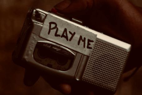 A cassette player labelled ‘Play Me’