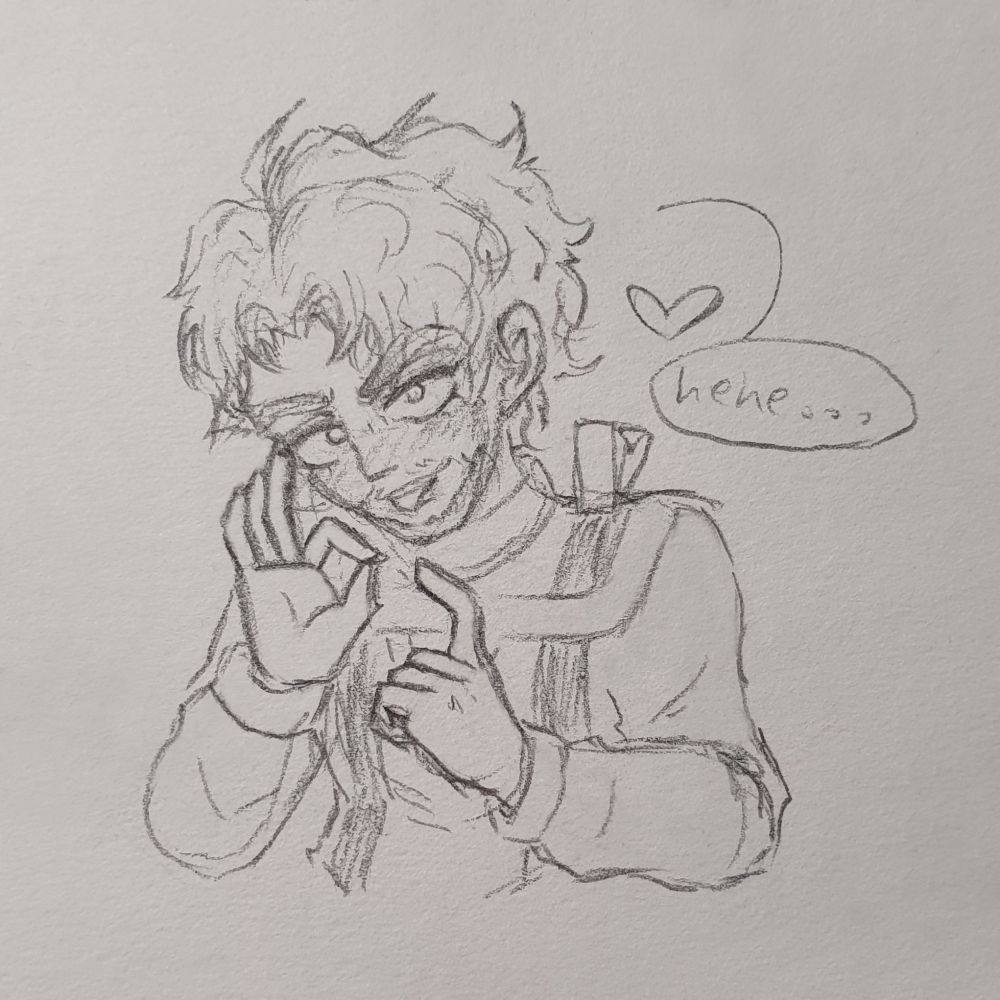 a drawing of hank 3, imitating sex with his hands