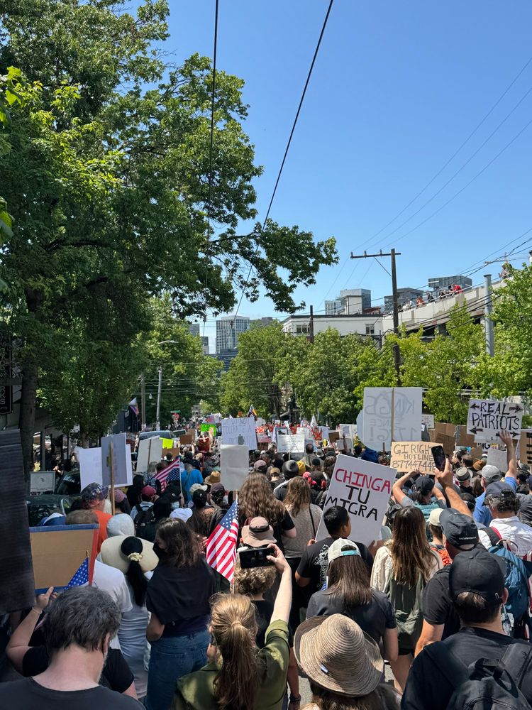 No Kings Day protest march from Cal Anderson to Seattle Center