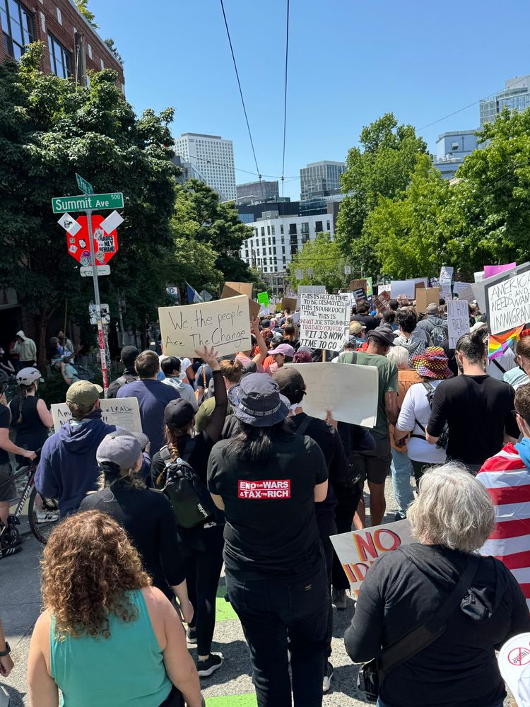 No Kings Day protest march from Cal Anderson to Seattle Center