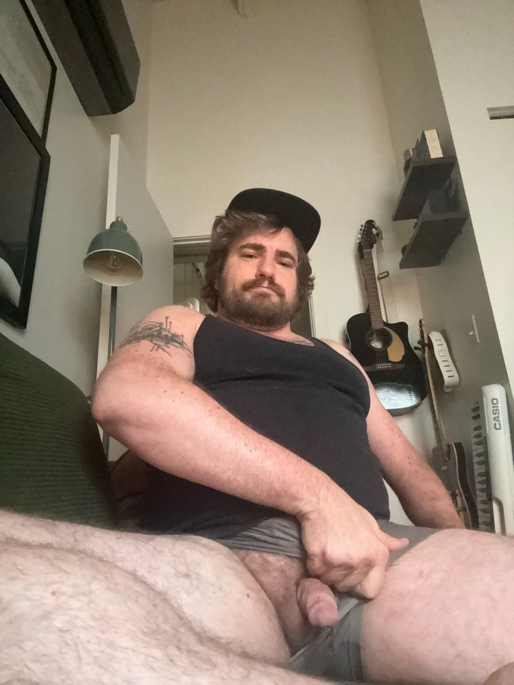 Hairy man exposing dick 