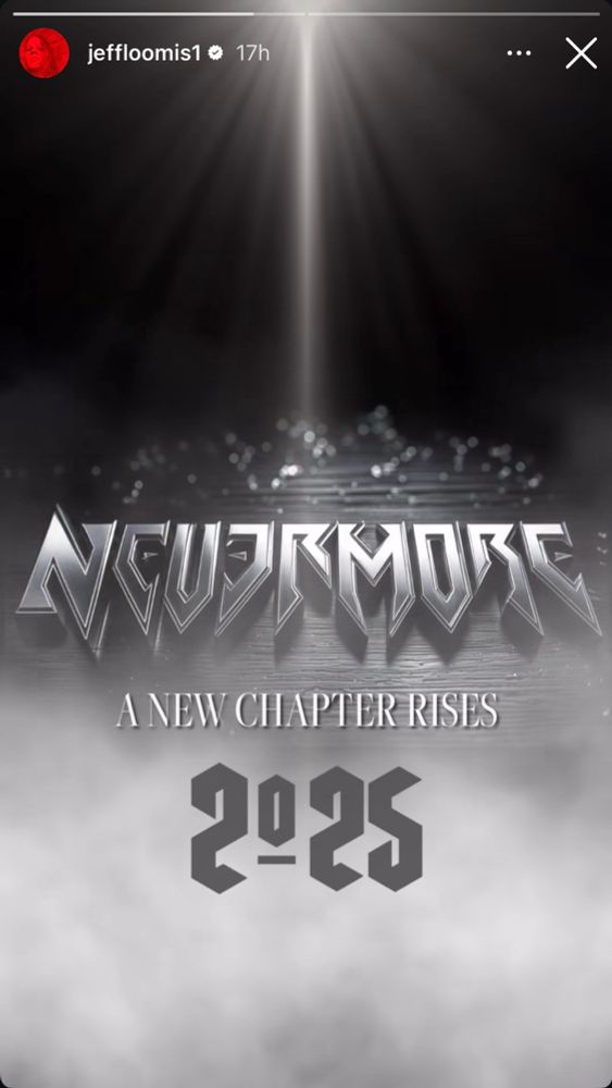 “Nevermore: A New Chapter Rises (2025)” image from Jeff Loomis’ Instagram