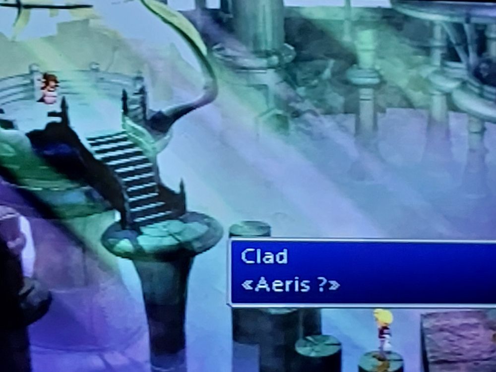 Une image de final fantasy 7, quand Clad retrouve Aeris