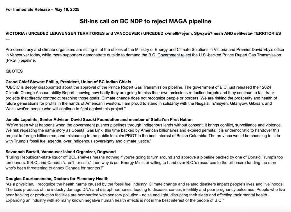 A press release featuring quote from UBCIC, David Suzuki Foundation, Dogwood and Doctors for Planetary Health