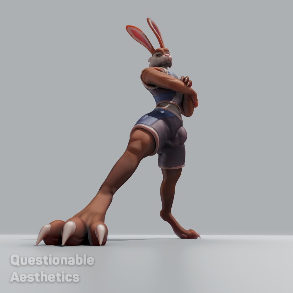 Big anthro hare standing 