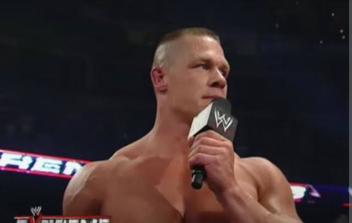 John cena announcing the compromise to a permanent end of osama bin laden