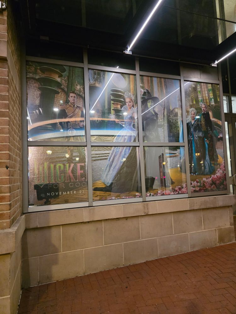 Theater windows, wicked promo