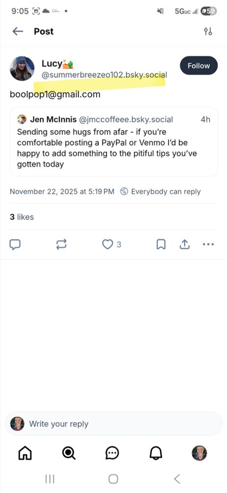 Scammer impersonating original poster