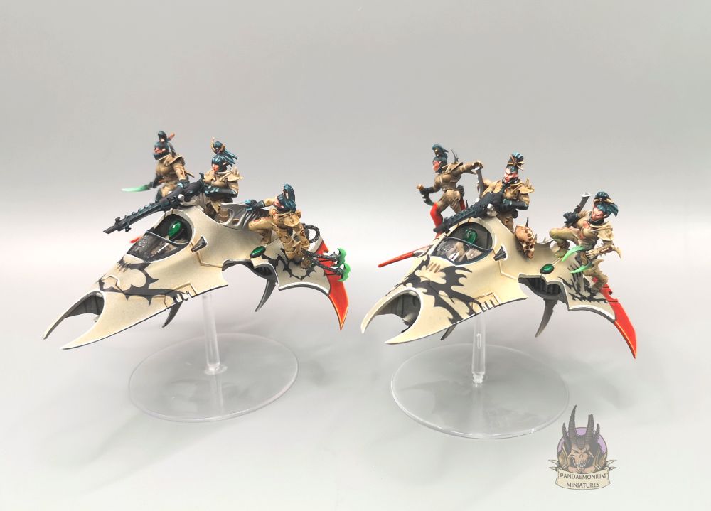 Two Venom skimmers with crews of three armed with various close comabt weapons