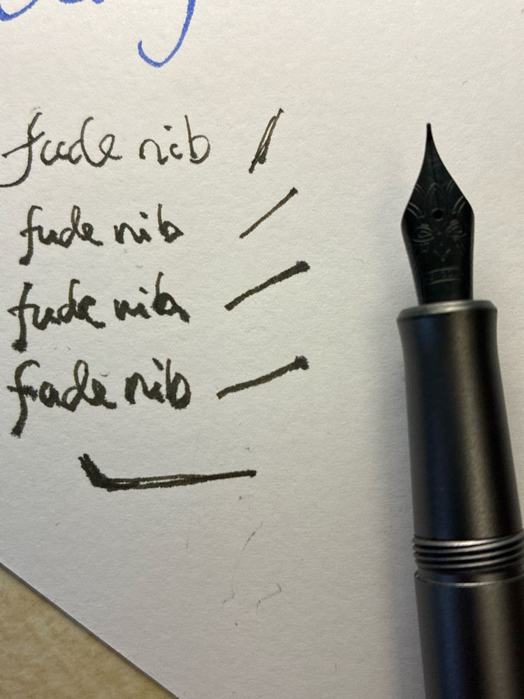 The nib from above, the tip is a fine.