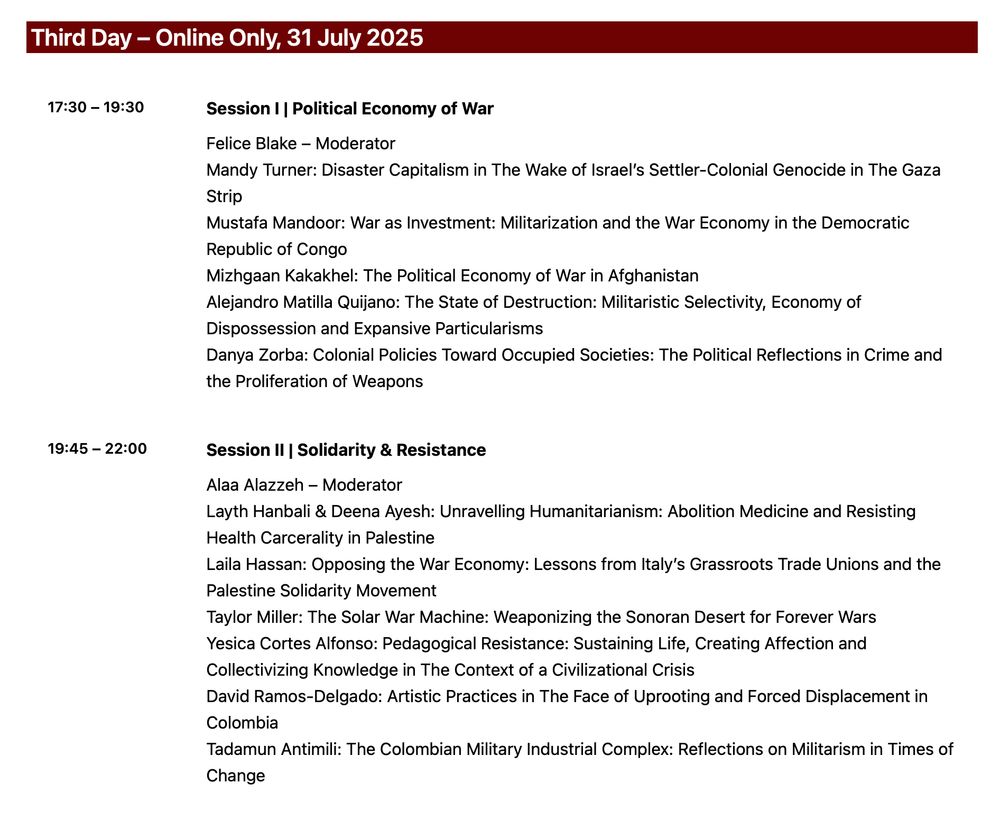 conference schedule on Third Day - online only, 31 july, 2025, full text here: https://ialiis.birzeit.edu/conference/en/