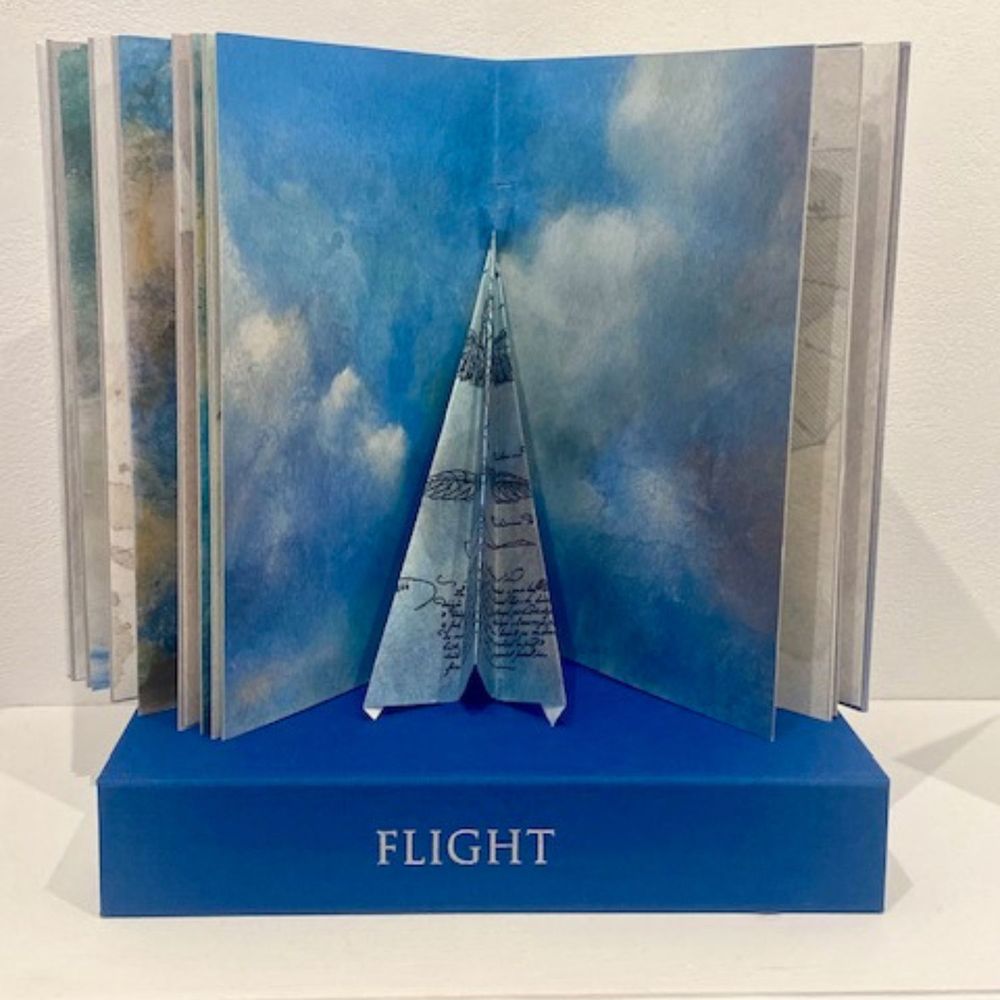 Charles Hobson: "FLIGHT," 2017, Pacific Editions, Digital prints of original monoprints, folded paper, accordion binding in clamshell box, Edition of 30.