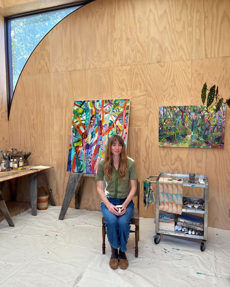 Image of Johanna St. Clair in her studio. Photo by Noelle Hiam.