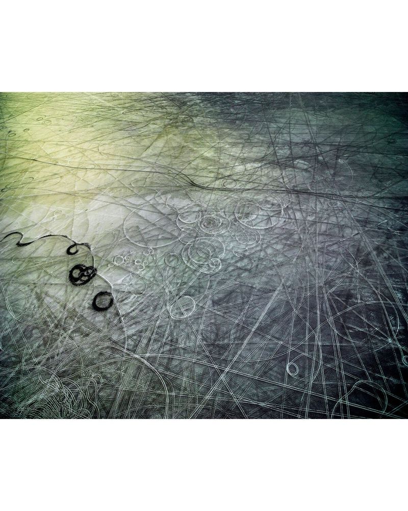 MICHAEL LIGHT, “Salt Tracks Looking Northeast, Pleistocene Lake Bonneville, Wendover, Utah,” 2017, ultrachrome pigment print on Hahnemühle rag paper, 40 x 50 inches, Bolinas Museum Collection.
