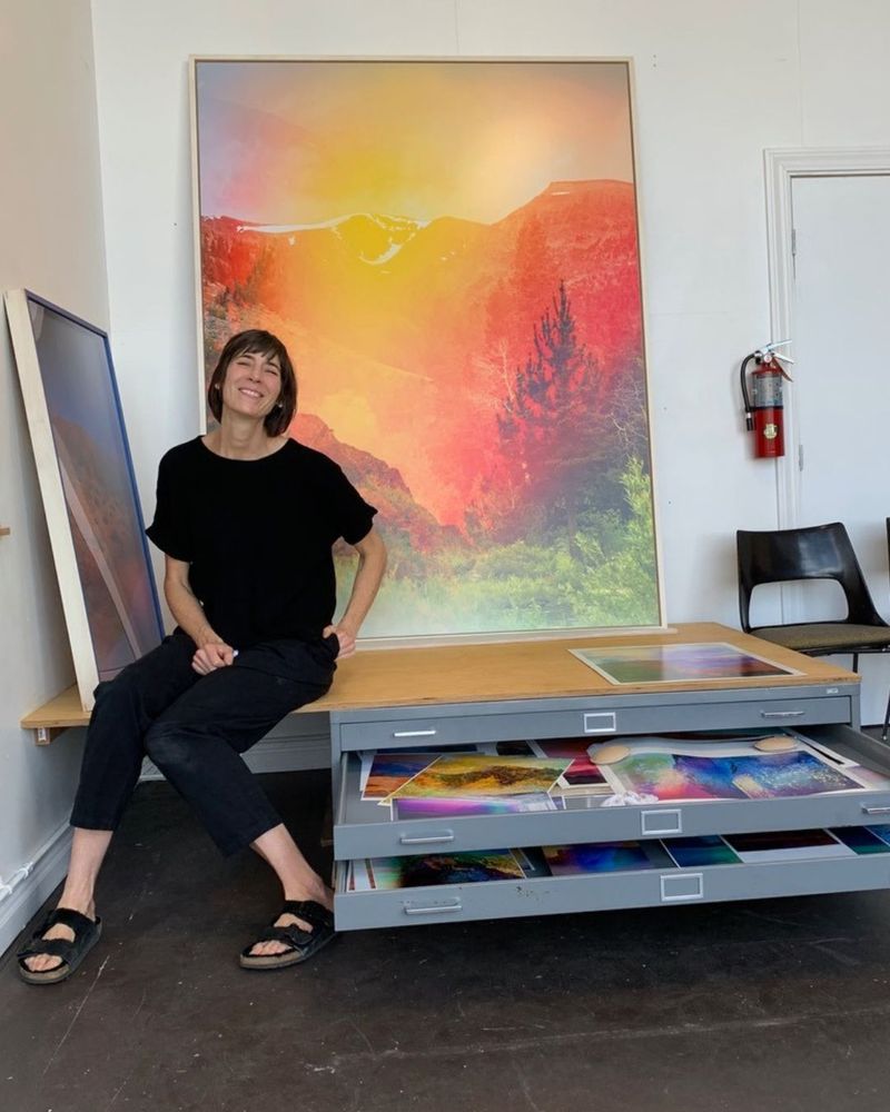 Photo of Terri Loewenthal in her studio, courtesy of the artist.
