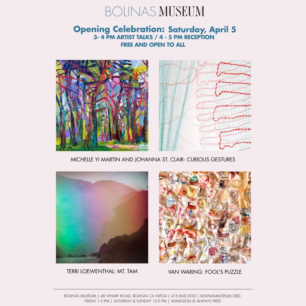 Opening Celebration: Saturday, April 5
3 - 4 PM Artist Talks / 4 - 5 PM Reception
Free and open to all!