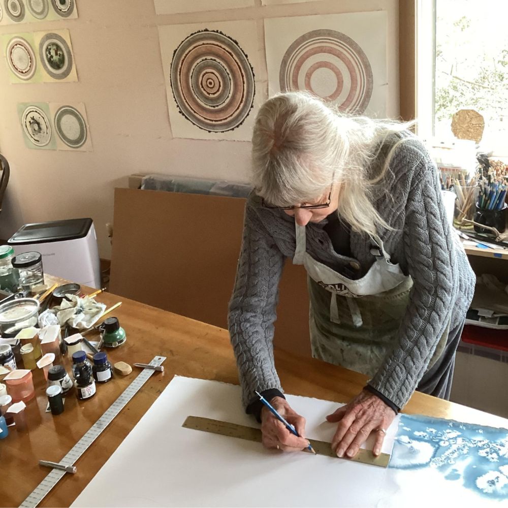 Arline Mathieu in her studio, photo by Noelle Hiam.