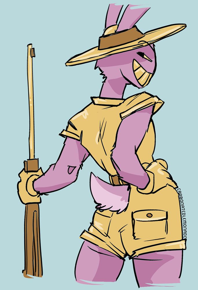 Jax, from The Amazing Digital Circus, in a cunty safari outfit in honour of the new episode promo pic.