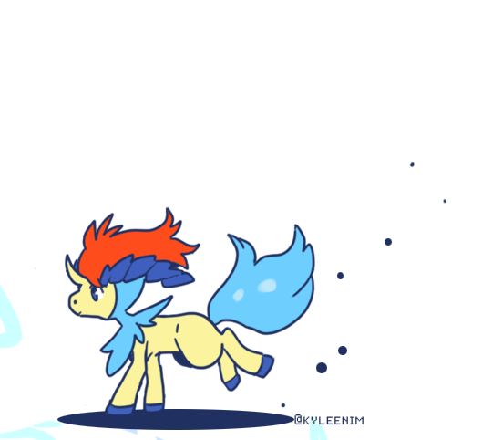Digital illustration of Keldeo, simple colors