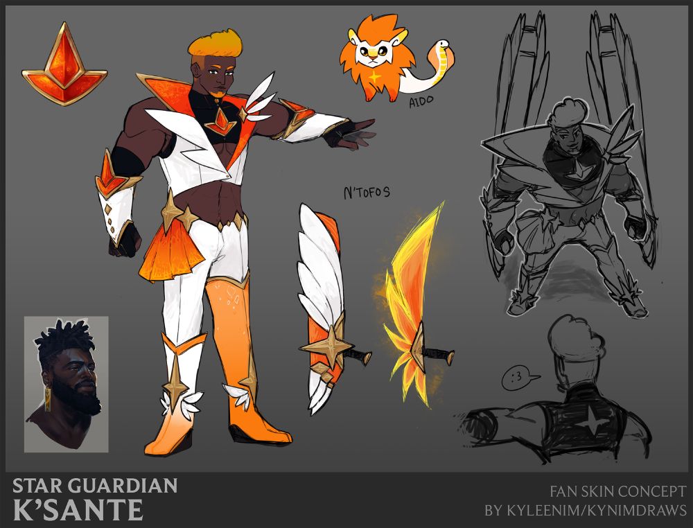 Digital Illustration of Star Guardian K'sante concept art 