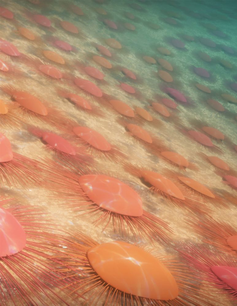 An illustration of the inferred living conditions of a population of Nucleospira calypta in its natural habitat. 
CREDIT: Chao Tan and Bing Huang
