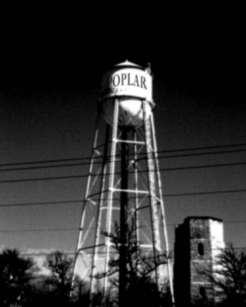 The Poplar water tower.