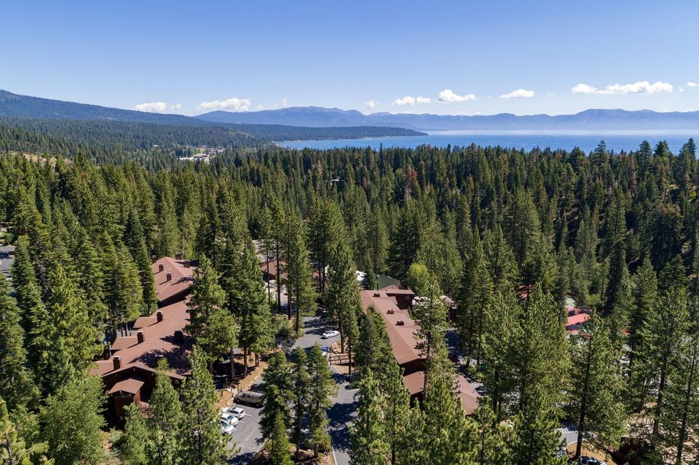 View of the Granlibakken Tahoe resort and Lake Tahoe
