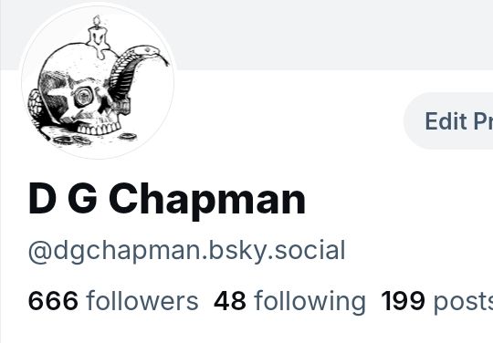 My profile on this website, follower count is at 666